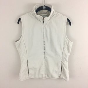Columbia Vest Grey Taupe Zip Up Quilted Vest